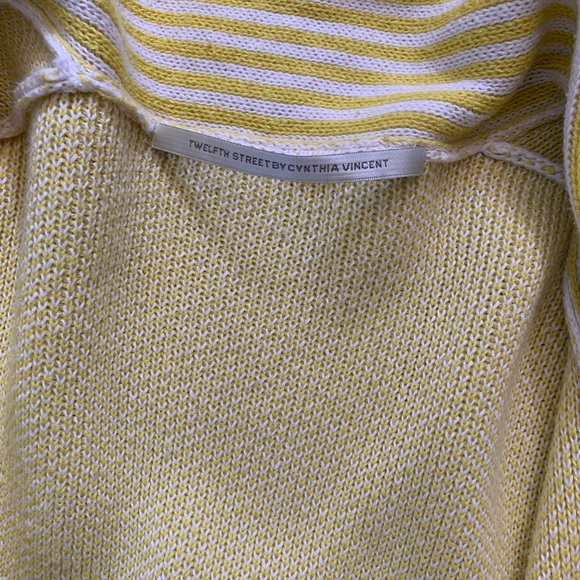 Twelfth Street by Cynthia Vincent Yellow & White Cardigan - Picture 6 of 6